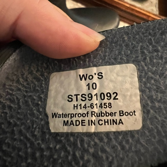 SPERRY Top-Sider Classic‎ Pelican lll Waterproof Rain Boots Black Gold Wms Sz 10 - Picture 7 of 7